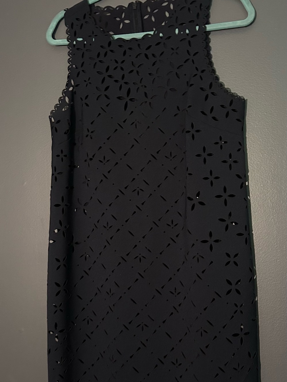 J. Crew Navy Sleeveless Laser-Cut Midi Dress
